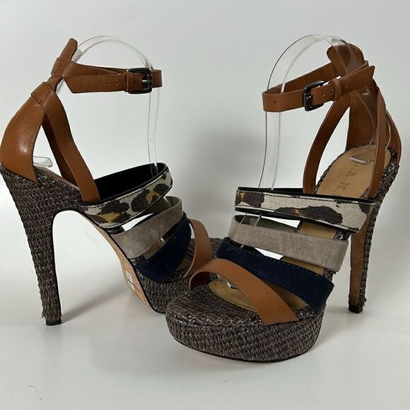 Lamb High Heel Sandal Animal Print Size 8 platform leather Gwen Stefani - Picture 8 of 8